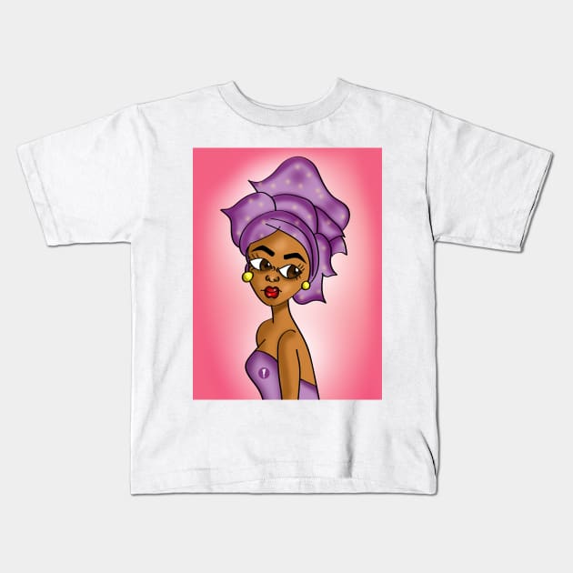 Cute African art digital art Kids T-Shirt by Spinkly Creations 